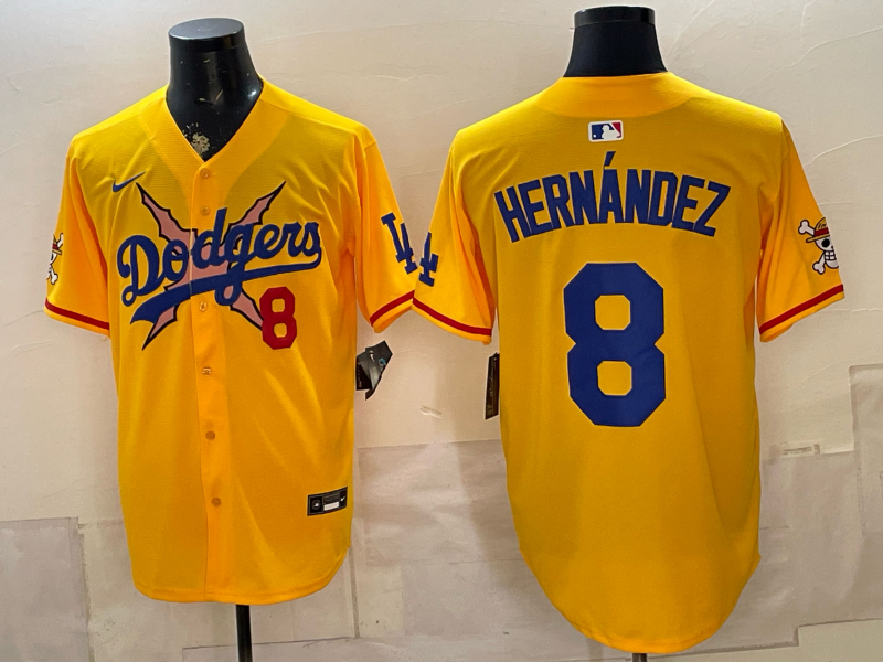 Men Los Angeles Dodgers #8 Hernandez yellow Game 2026 Nike MLB Jersey 071700